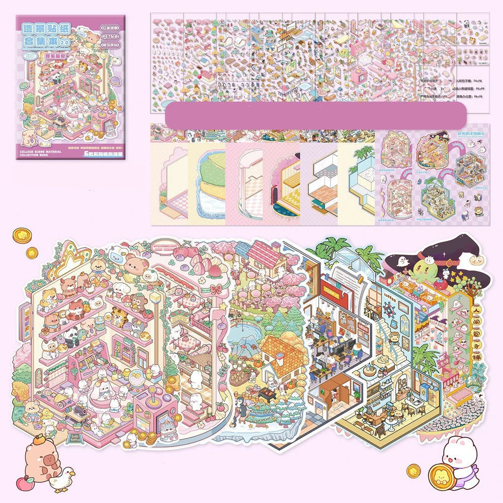 Pink Holo Large Sticker Booklet (6 in 1)