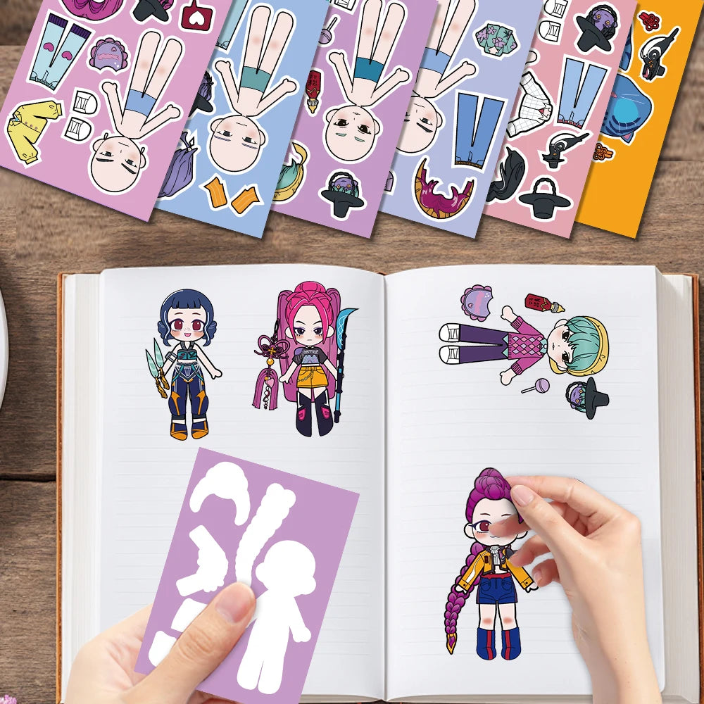 Kpop Demon Huntress Sticker Dress Up Set (10 pcs)