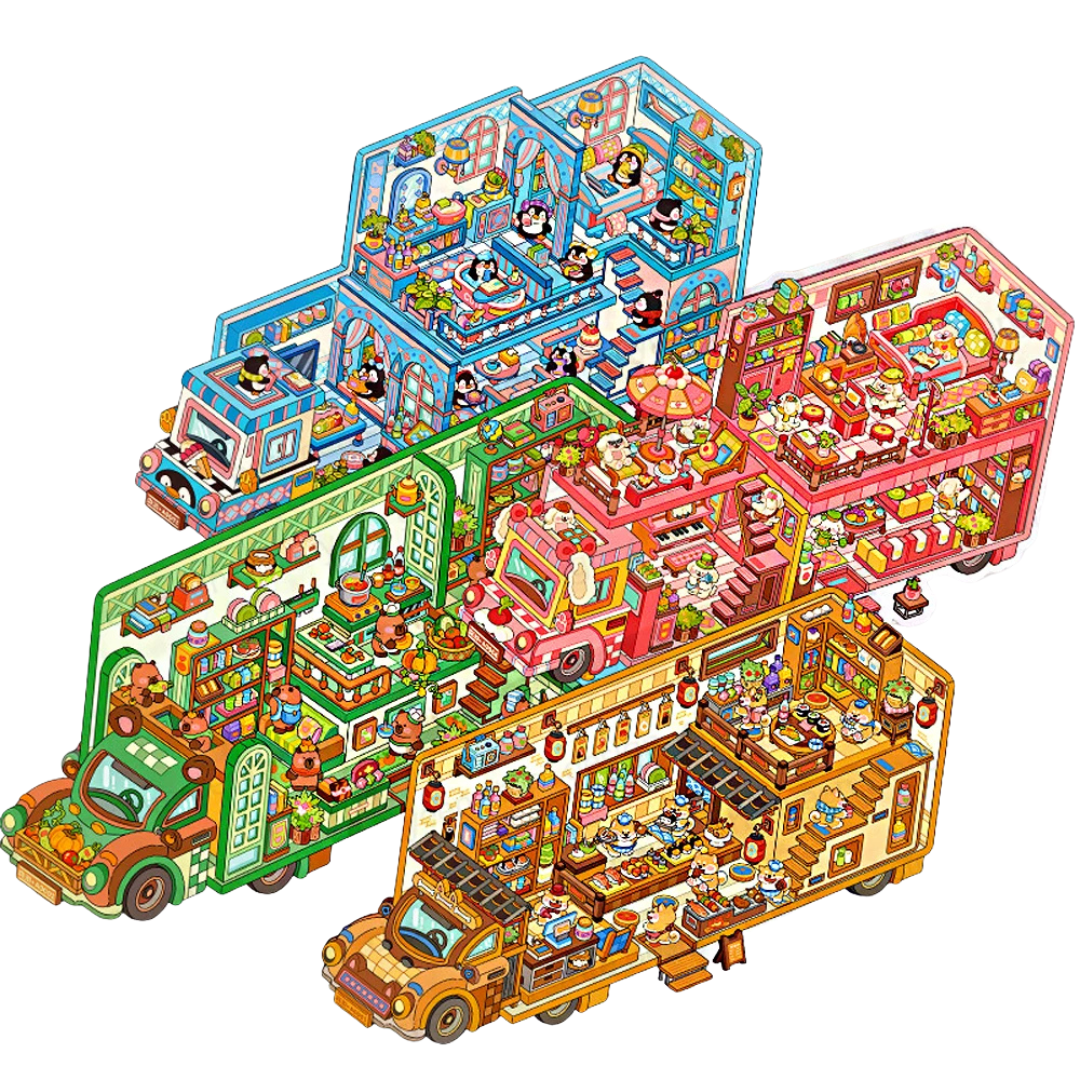 Bustling Bus Set (4 pcs)