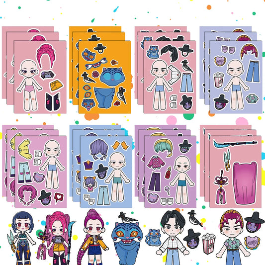 Kpop Demon Huntress Sticker Dress Up Set (10 pcs)