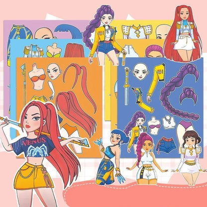 Kpop Demon Huntress Girls Sticker Dress Up Set (6 pcs)