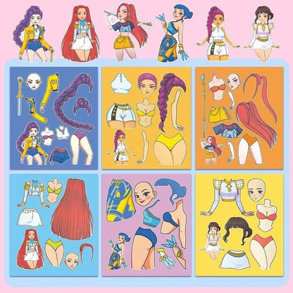 Kpop Demon Huntress Girls Sticker Dress Up Set (6 pcs)