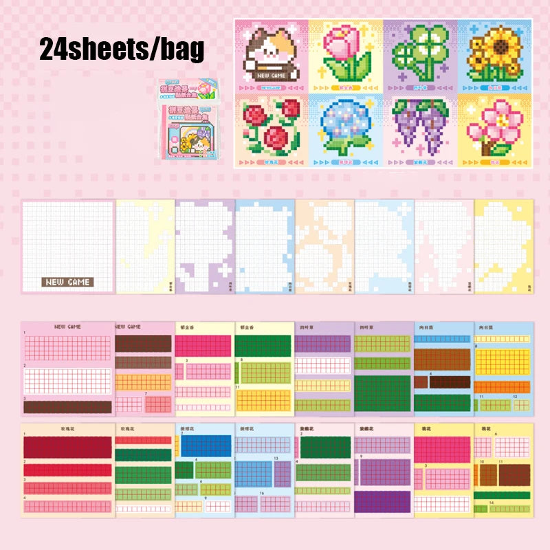 Pixel By Number Sticker Mini Booklet (10 in 1)