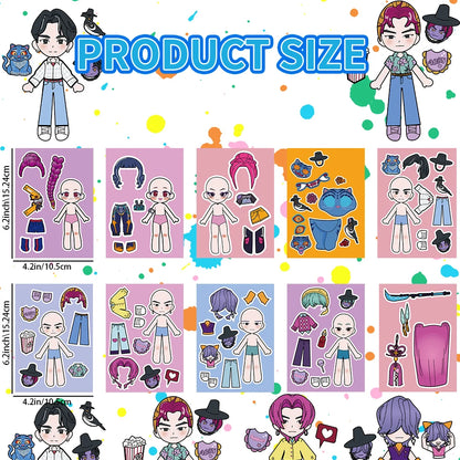 Kpop Demon Huntress Sticker Dress Up Set (10 pcs)