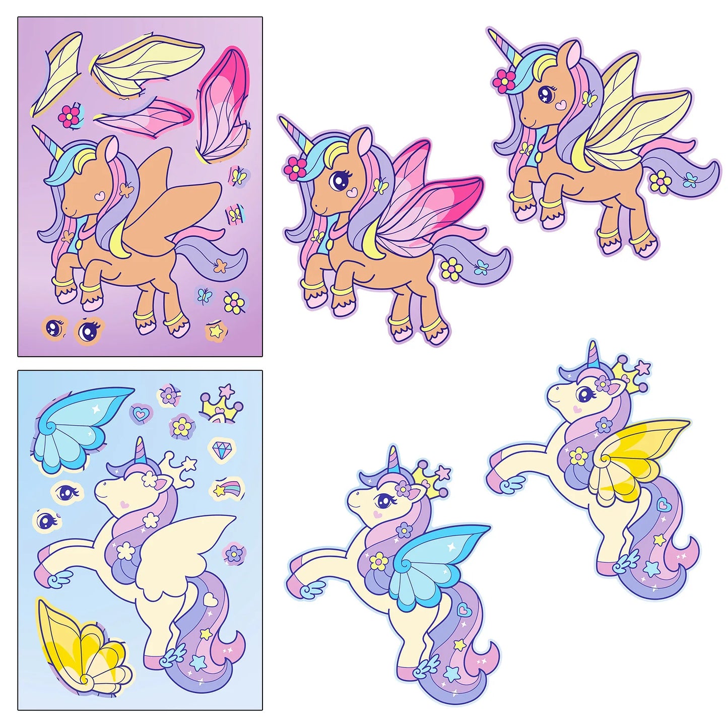 Unicorn Sticker Dress Up Set (6 pcs)