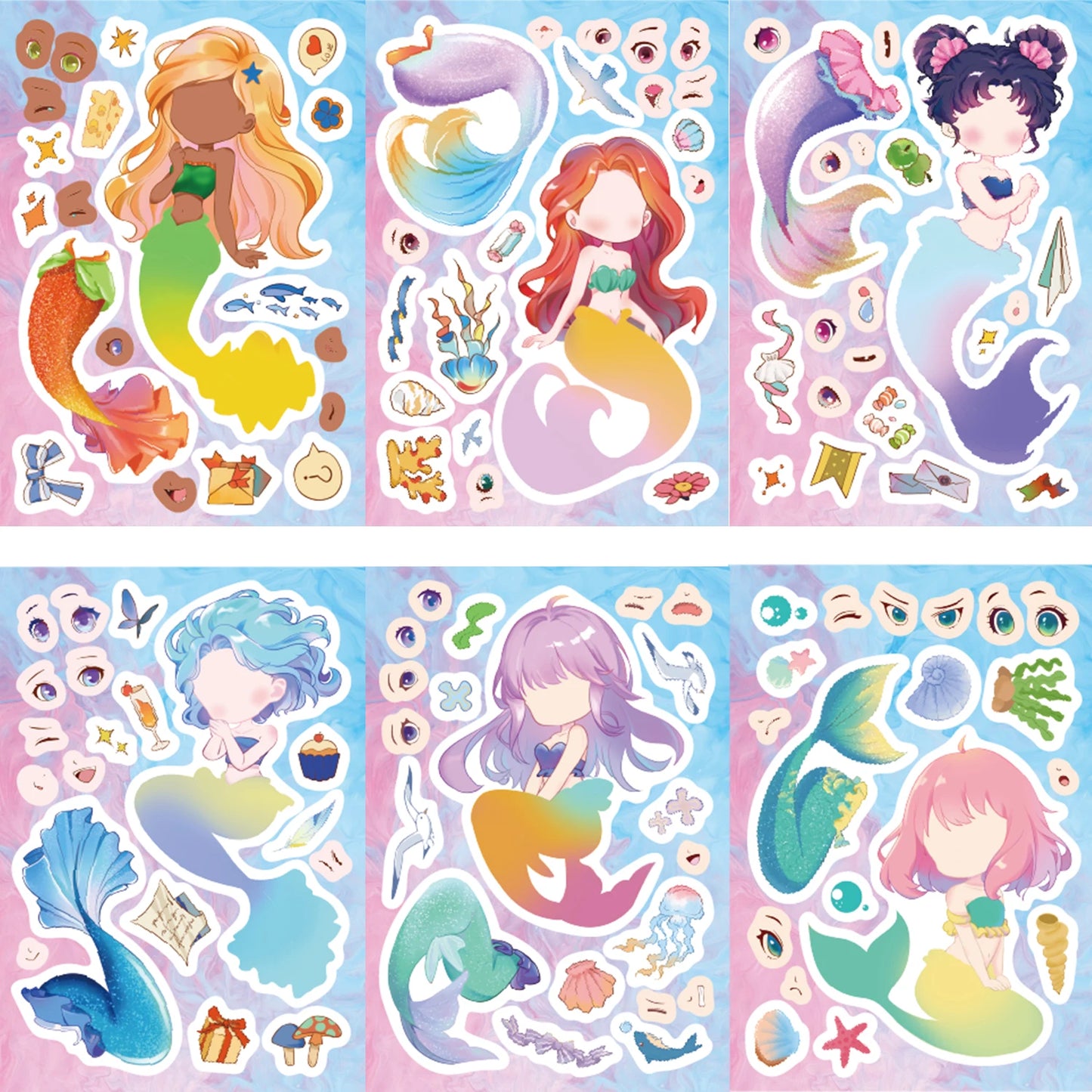 Mermaid Sticker Dress Up Set (8 pcs)