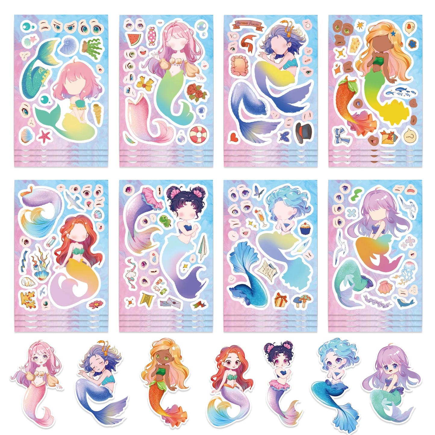 Mermaid Sticker Dress Up Set (8 pcs)
