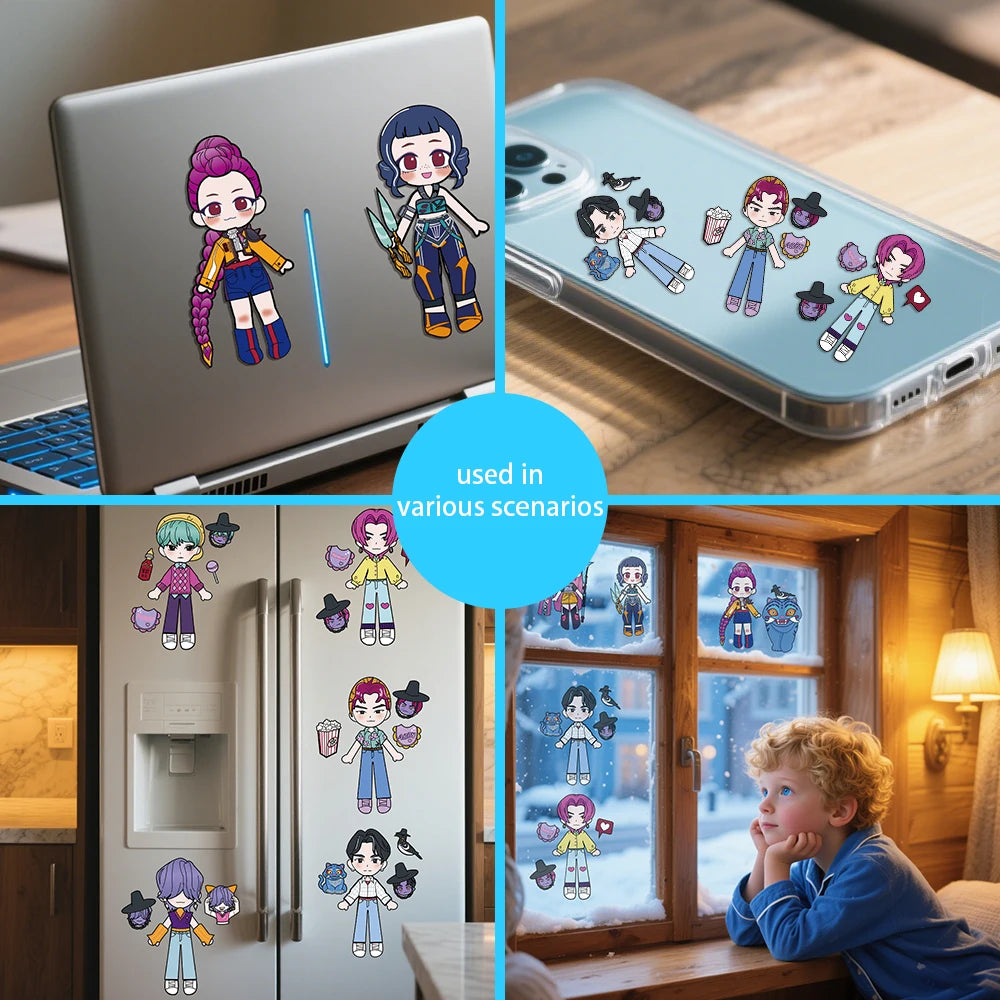 Kpop Demon Huntress Sticker Dress Up Set (10 pcs)