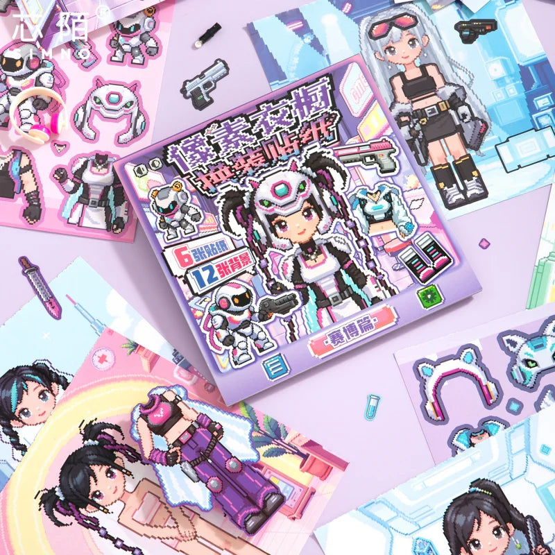 Pixel Dress Up Sticker Mini Booklet (12 in 1)