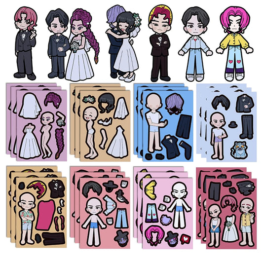 Kpop Demon Huntress Wedding Sticker Dress Up Set (8 pcs)