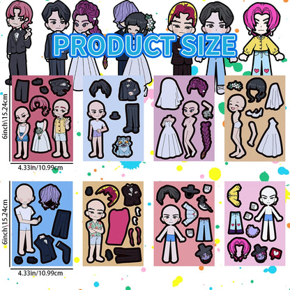 Kpop Demon Huntress Wedding Sticker Dress Up Set (8 pcs)