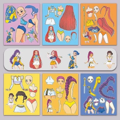 Kpop Demon Huntress Girls Sticker Dress Up Set (6 pcs)