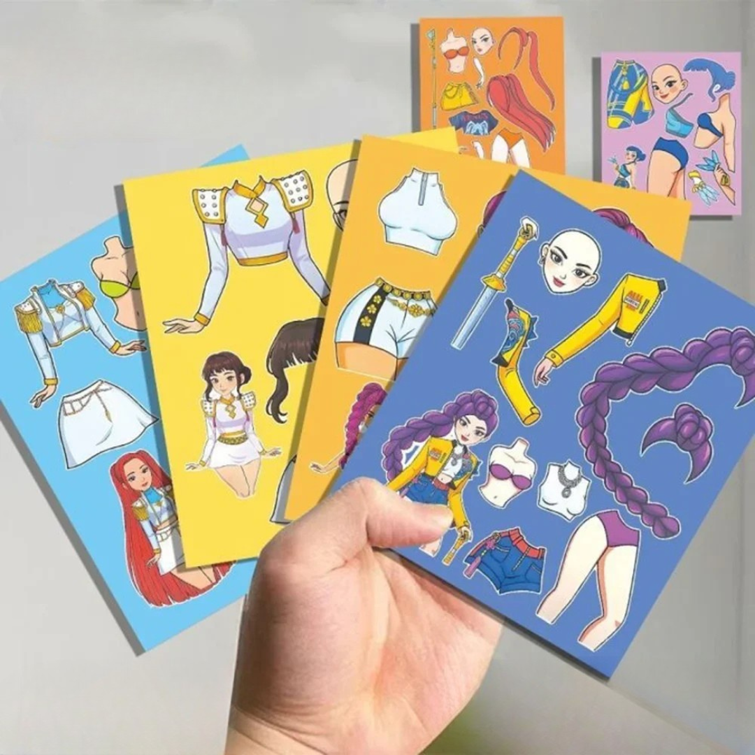 Kpop Demon Huntress Girls Sticker Dress Up Set (6 pcs)